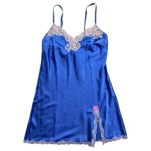 Victoria's Secret Blue Chemise with Lace Accents